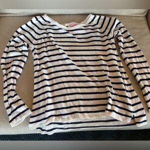 Lilly Pulitzer Black and White Striped Knit Top